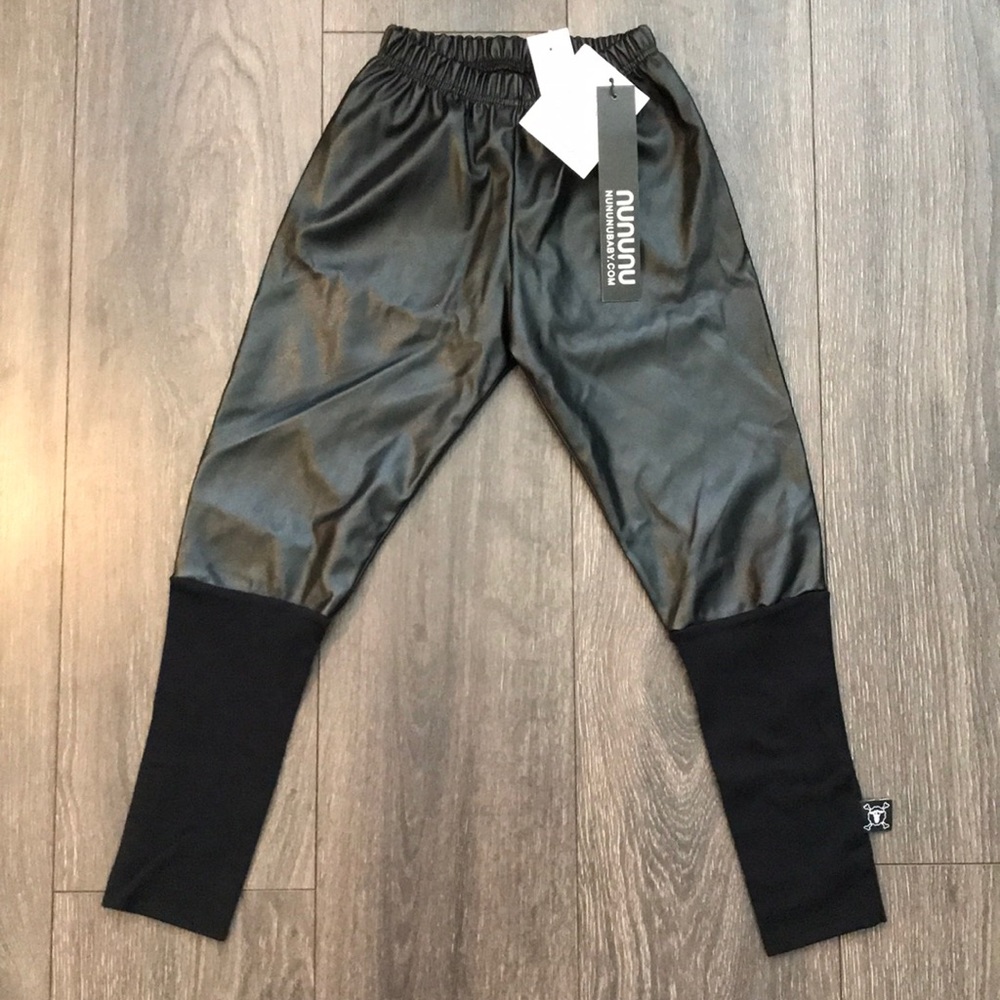 NWT NUNUNU Kids  Pleather Pants Size 8-9